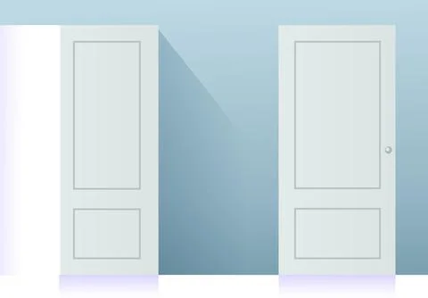 Door Panel in Open and Close Position - Stock Illustration Stock Illustration