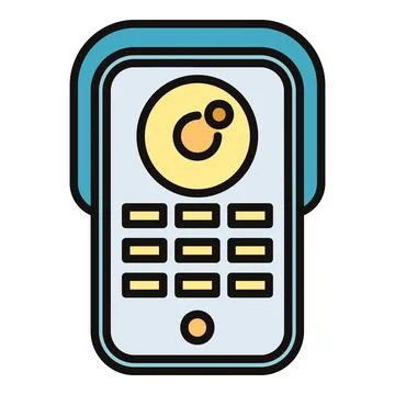 Door phone intercom system flat vector illustration 스톡 일러스트