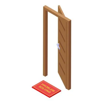 Door problem solving icon, isometric style イラスト素材