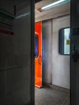 A door of PT KAI train Stock Photos