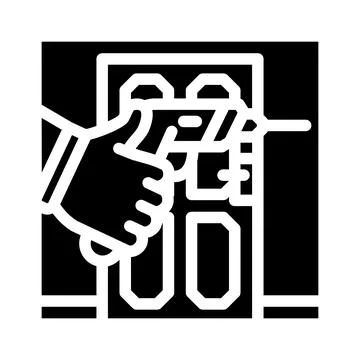 Door repairs glyph icon vector illustration Stock Illustration