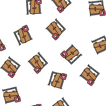 Door repairs vector seamless pattern Stock Illustration