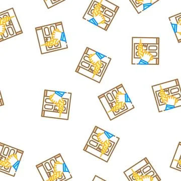 Door repairs vector seamless pattern Stock Illustration