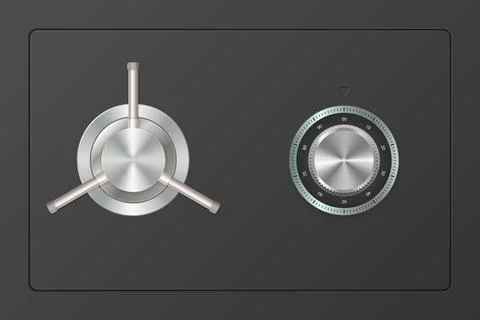 Door safe vault with a combination key lock Ilustración de archivo