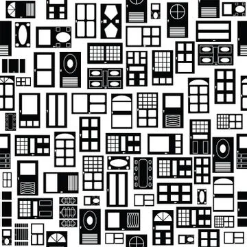 Door seamless pattern background icon. Stock Illustration