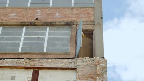 A door on the second floor. 4k60p Video stock 130147530