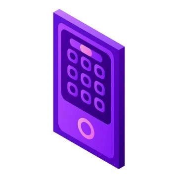 Door security code icon, isometric style 스톡 일러스트