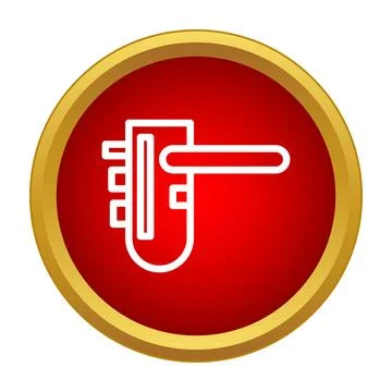 Door security lock handle system line icon Illustration