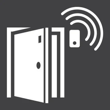 Door sensor solid icon, security and alarm Stock Illustration