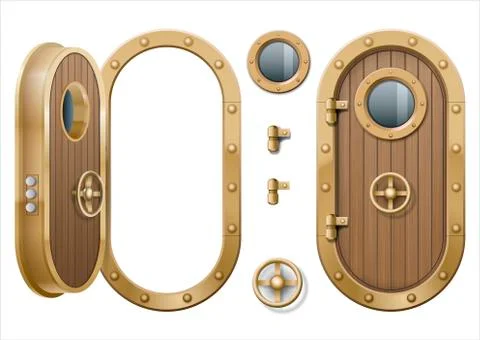Door of the ship Stock Illustration