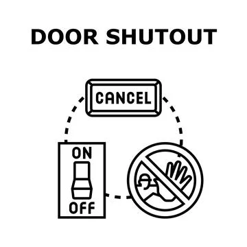 Door shutout security system activating concept Stock Illustration