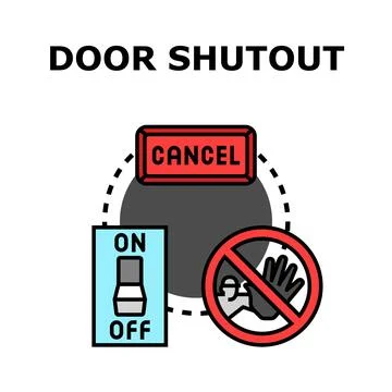 Door shutout security system activating concept イラスト素材