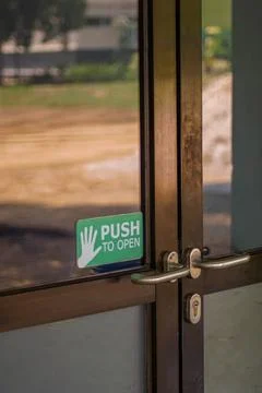 The door with sign on it Stock Photos