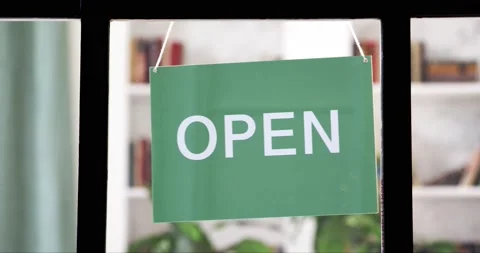 Door sign open closed2 Stock Footage 132210578