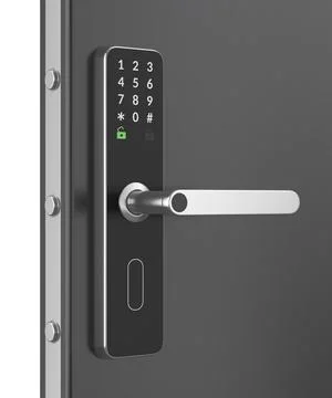 Door with smart door lock Stock Illustration