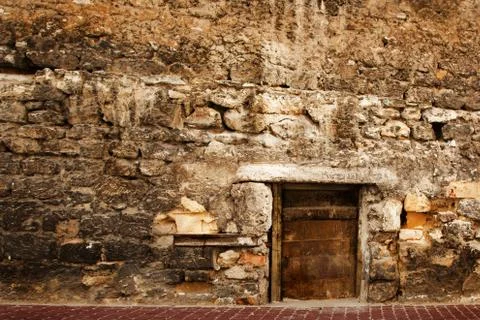 Door in the stone wall. Stock Photos