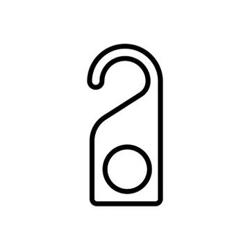 Door tag thin line icon Stock Illustration