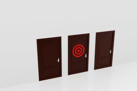 Door with target icon Stock Illustration