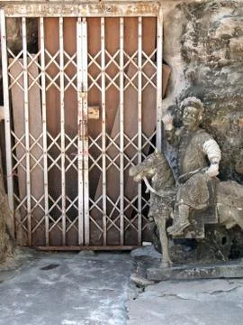 The door  in the temple is closed Stock Photos