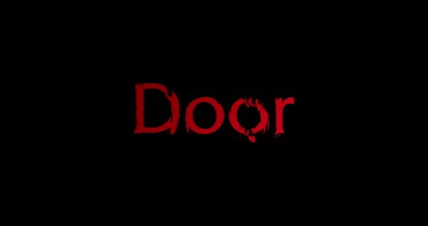 Door Text Animation on Black Background 4K. Stock Footage 273855915