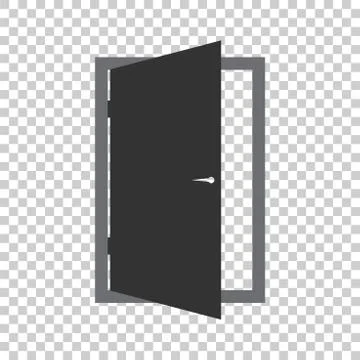 Door vector icon. Exit icon. Open door illustration. Stock Illustration