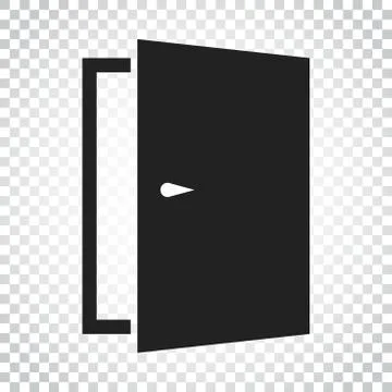 Door vector icon. Exit icon. Open door illustration. Simple business concept  Stock Illustration