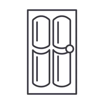 Door vector line icon, sign, illustration on background, editable strokes 스톡 일러스트