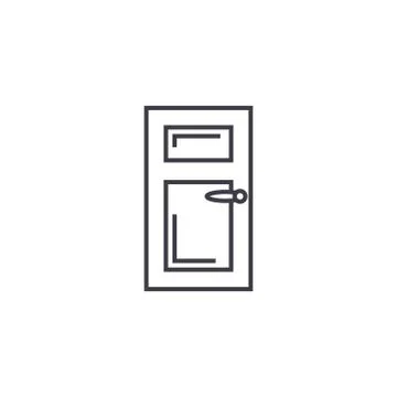 Door vector line icon, sign, illustration on background, editable strokes 스톡 일러스트