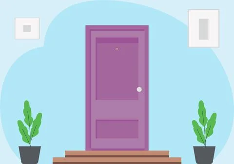 Door Vector Style Illustration Stock Illustration