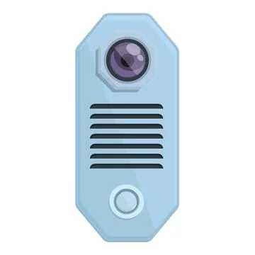 Door video intercom icon cartoon vector. Phone system Stock Illustration