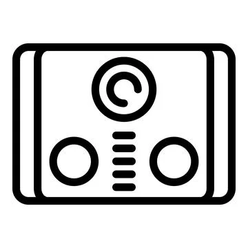 Door video intercom icon outline vector. Bell system Stock Illustration