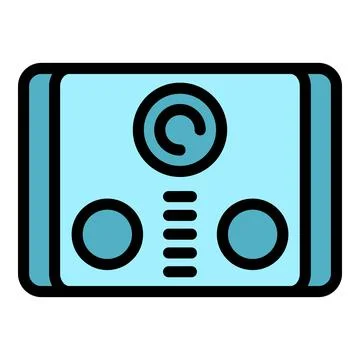 Door video intercom icon vector flat Stock Illustration