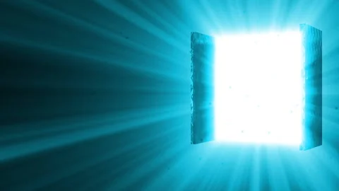 Door walkway glow light open animation Video stock 146843900