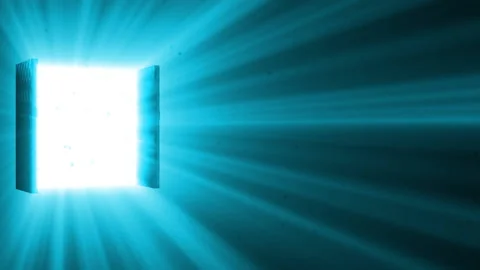 Door walkway glow light open animation Vídeos de archivo 146844121