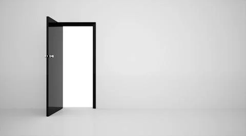 Door in the wall black on white Stock Illustration