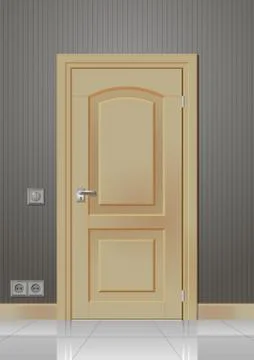 Door in the wall Stock Illustration