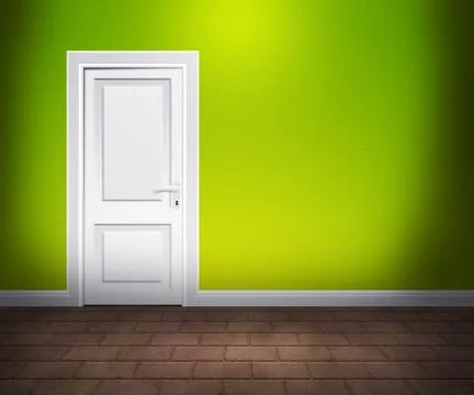 Door in the wall lime interior Stock Illustration