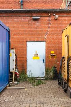 Door with Warnings Stock Photos
