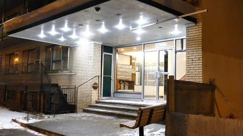 Door where Magnotta committed murder Stock Footage 125552587