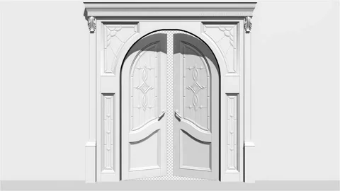 Door White Opening Transition Alpha Channel Video stock 146313820