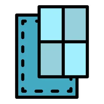 Door window element icon color outline vector Stock Illustration