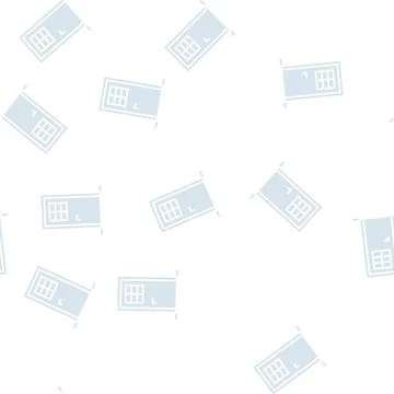 Door with window glyph seamless pattern Stock Illustration