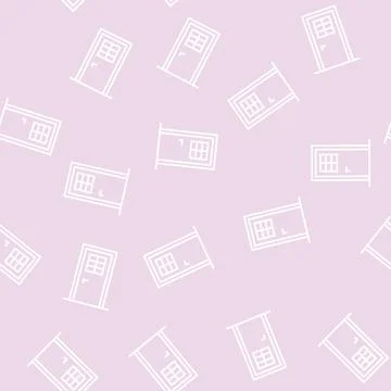 Door with window line seamless pattern Stock Illustration