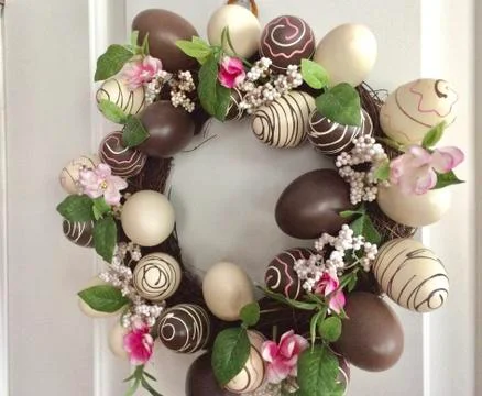 Door wreath for Easter Foto stock