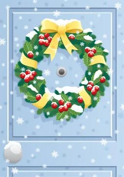 Door Wreath Stock Illustration