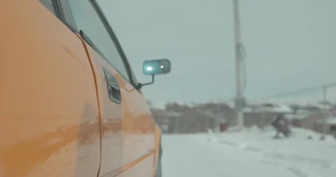 Door of yellow car  Video stock 332173694