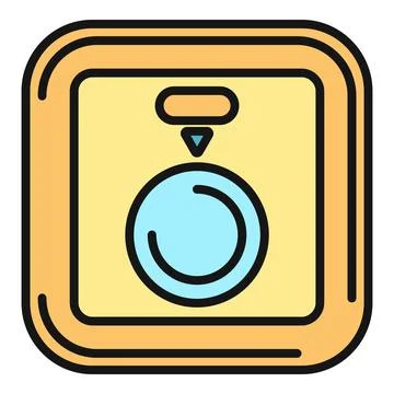 Doorbell button icon for home entry security Illustrazione stock