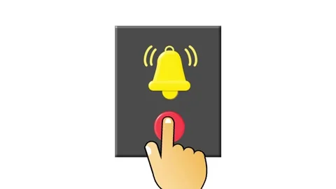 Doorbell Button Press Animation on White and Green Stock Footage 335608683