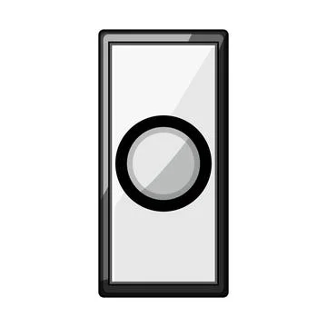 Doorbell button on a rectangular panel for entry Stockillustratie