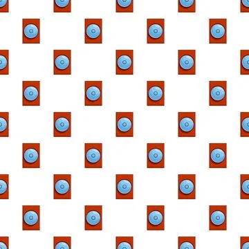 Doorbell button rectangular pattern with blue circle Stock Illustration